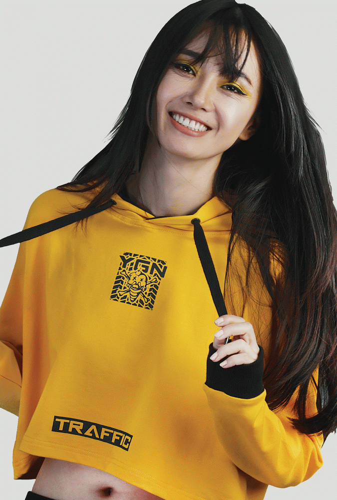 Hoodie Girl Crop Top (Yellow)